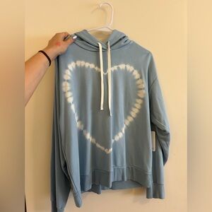 Blue Tie-Dye Heart Hoodie
